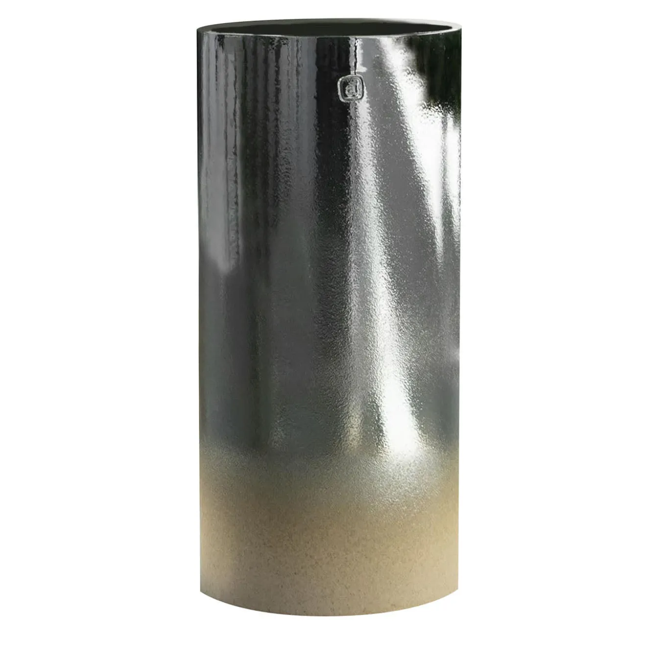 Mayfair Vaso cilindrico in ceramica sfumata nero-tortora
