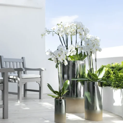 Mayfair Vaso cilindrico in ceramica sfumata nero-tortora