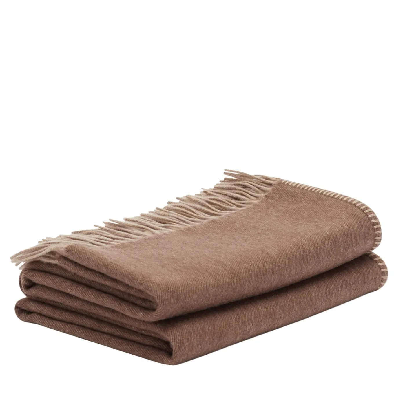 Melrose Coperta piccola con frange marrone chiaro