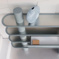 Mina Int4P Libreria a 4 ripiani azzurro pastello