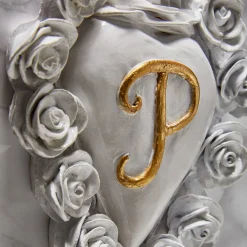 MISS CON INIZIALE DI CUORE IN CERAMICA BIANCA