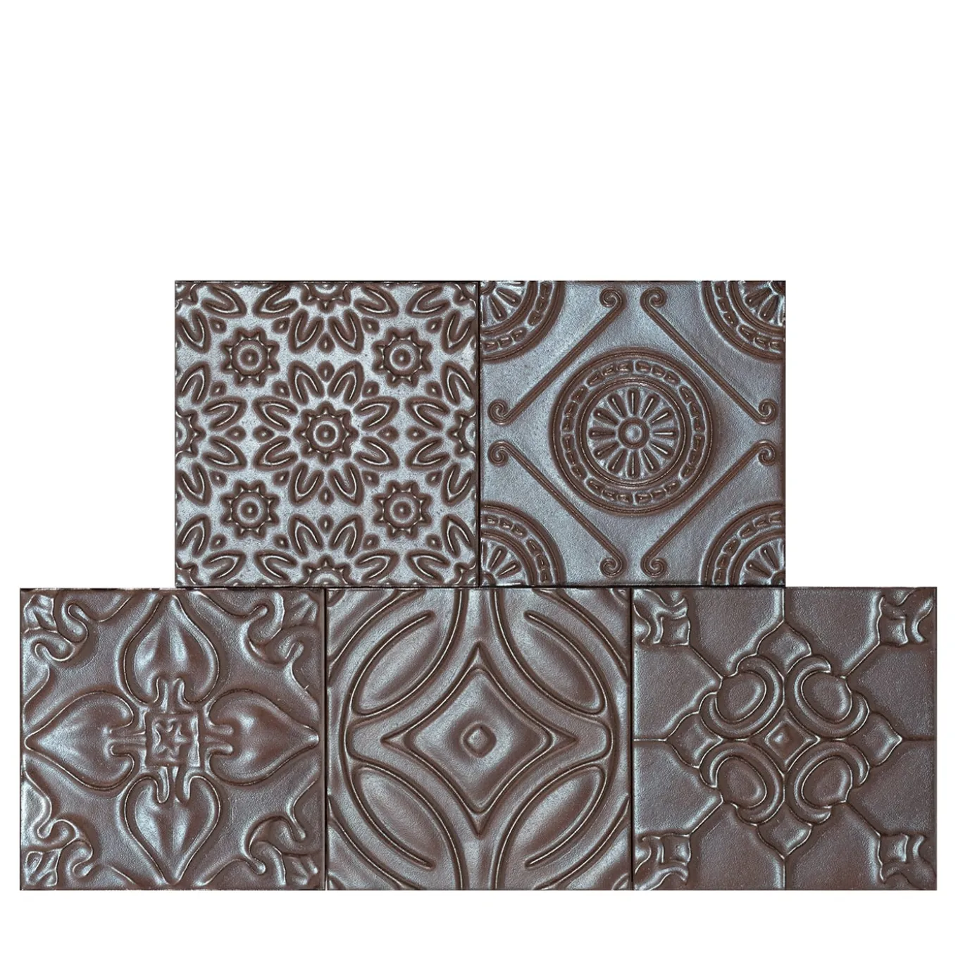 Mix Bronzo Set di 24 piastrelle quadrate