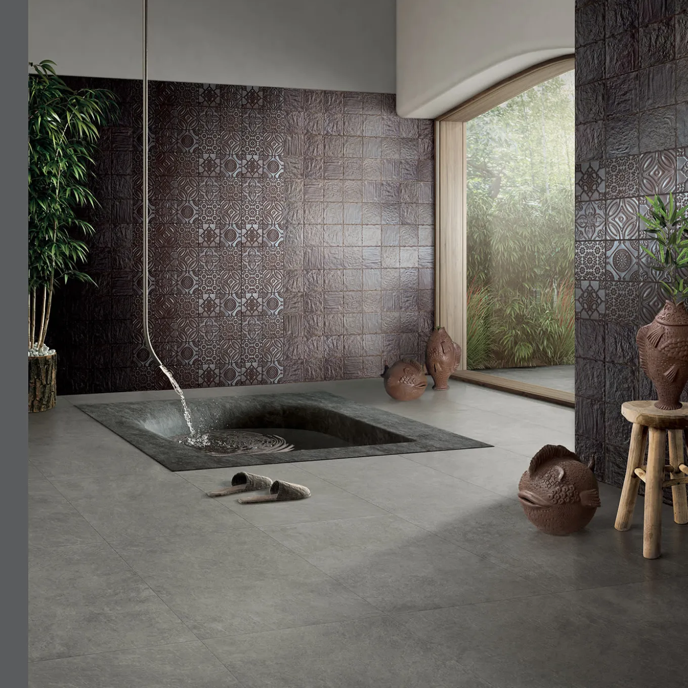 Mix Bronzo Set di 24 piastrelle quadrate