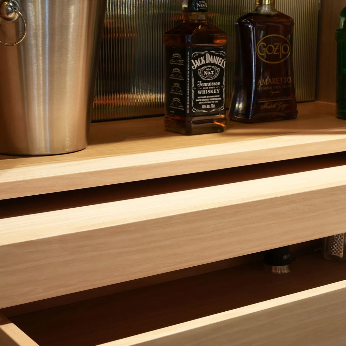 Mobile Bar Caleido Piume in Legno Naturale