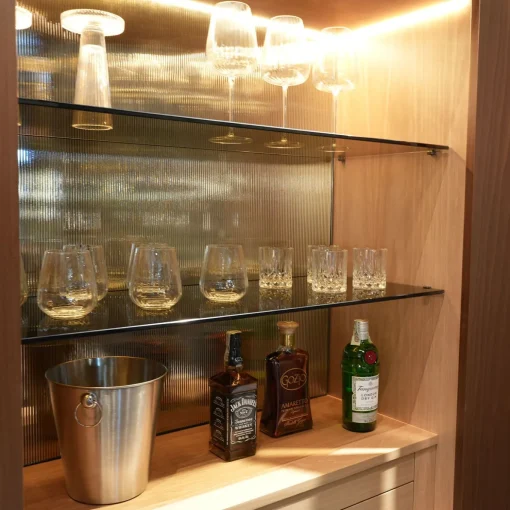 Mobile Bar Caleido Piume in Legno Naturale