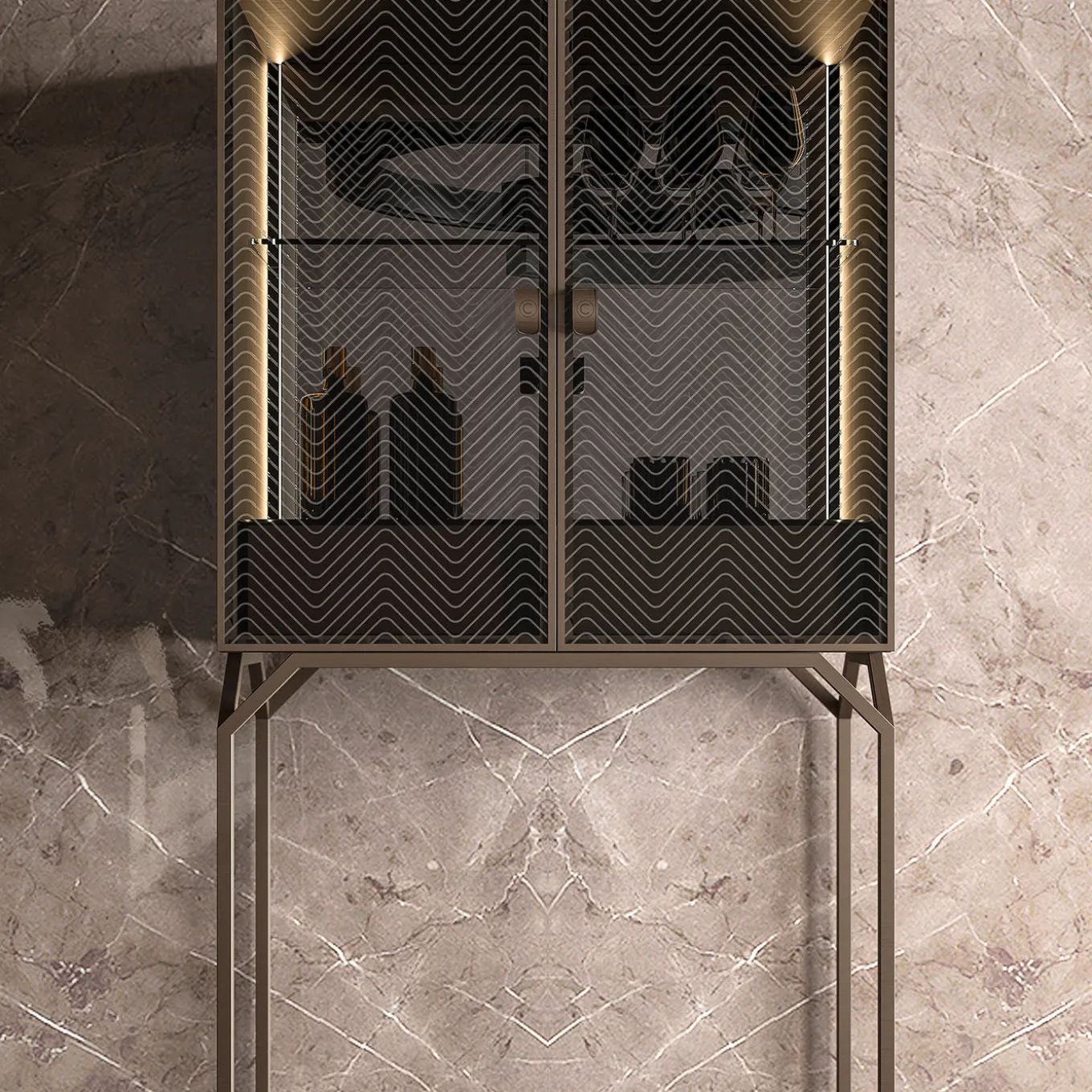 Mobile bar in vetro