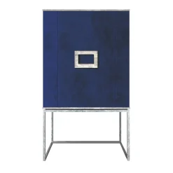 Mobile bar Marion in effetto pittura lapislazzuli blu e argento