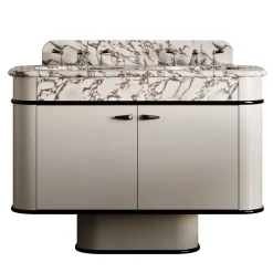 Mobile Portalavabo Liberty in Marmo Calacatta Viola e Legno Warm Gray