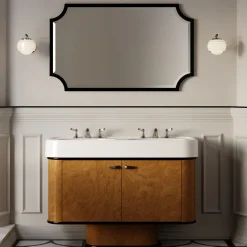 Mobile Portalavabo Liberty Ceramic in Ceramica e Radica di Noce