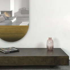 Monolite Tavolino Rettangolare Medio In Resina Spatolata Color Bronzo