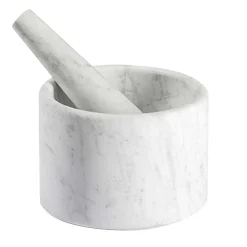 Mortaio e pestello in marmo di Carrara Ellipse