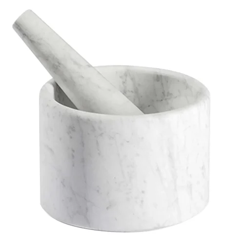 Mortaio e pestello in marmo di Carrara Ellipse
