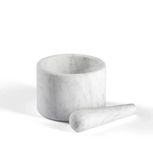 Mortaio e pestello in marmo di Carrara Ellipse