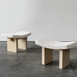 Nara Cocò Desert Storm And White Oak Stool
