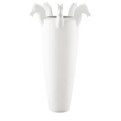 Obice Horse 5 Teste Vaso decorativo bianco