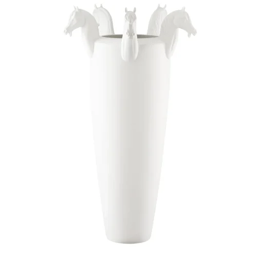 Obice Horse 5 Teste Vaso decorativo bianco
