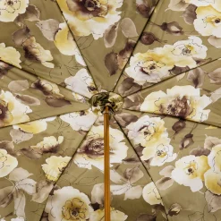 Ombrello colore khaki con fiori e glitter