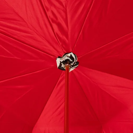 Ombrello con manico in acetato Zebra rossa