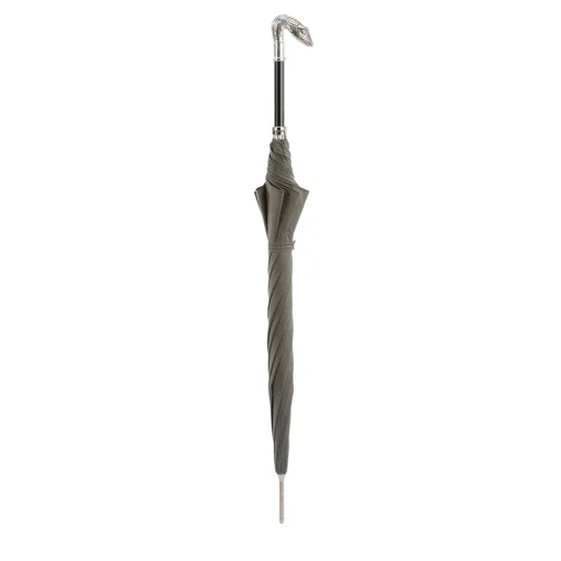 Ombrello Grigio con Testa di Serpente