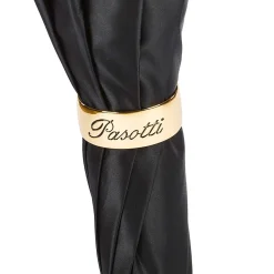 Ombrello nero con manico di giaguaro