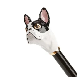 Ombrello nero con manico di bulldog francese
