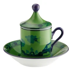 Oriente Italiano Malachite Set di 2 tazze e piattini da caffè espresso