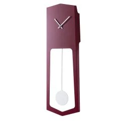 Orologio da parete a pendolo Aika in acciaio rosso rubino