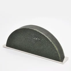 Orologio da tavolo Galucharme in zigrino verde foresta di Nino Basso