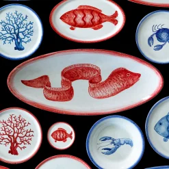 Osteria Set di 6 piatti rossi da frutta 20 cm