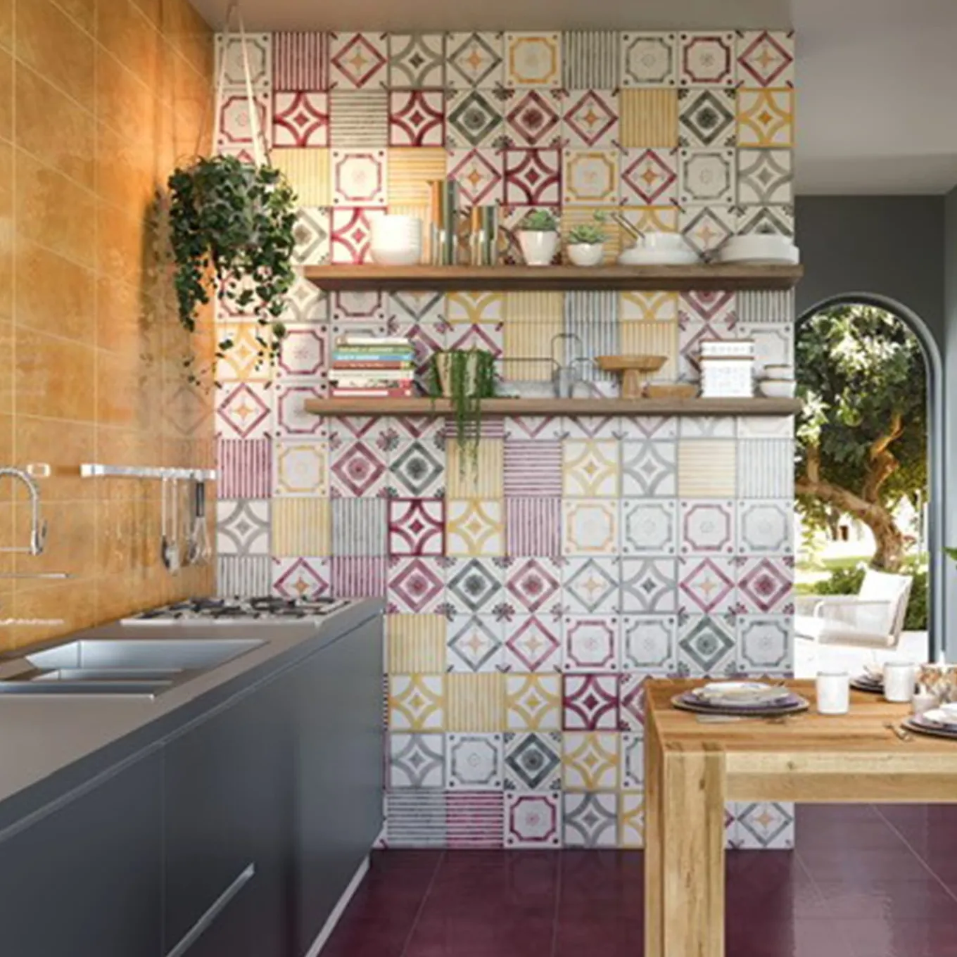 Ot Palau Mustard Set di 24 piastrelle quadrate