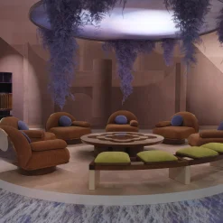 Panca curva a 4 posti Rail di Lorenza Bozzoli