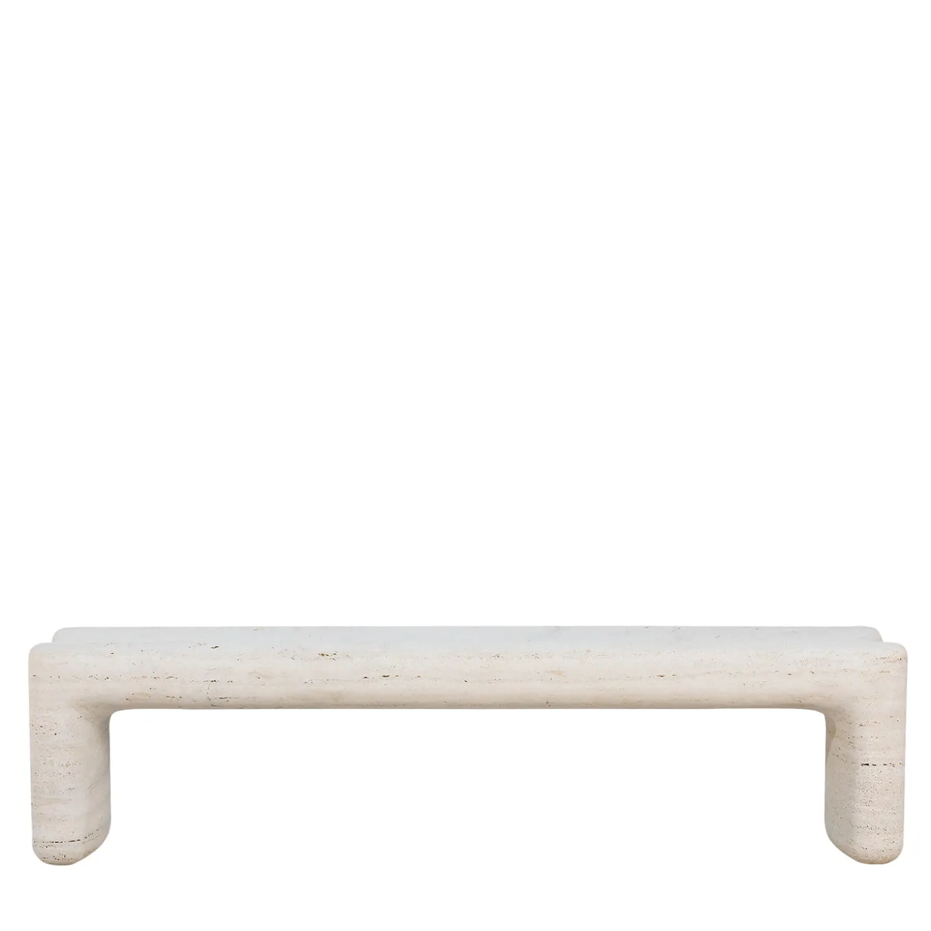 Panca esterna in pietra travertino beige Tinia