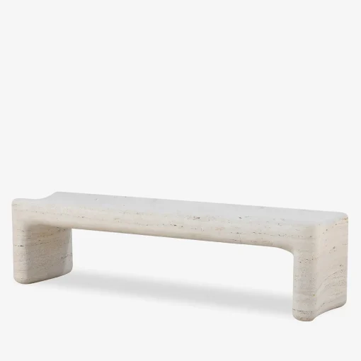 Panca esterna in pietra travertino beige Tinia