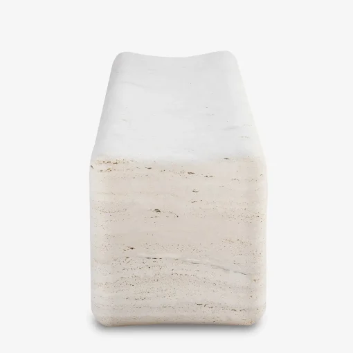 Panca esterna in pietra travertino beige Tinia
