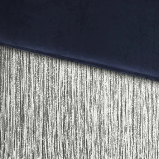 Panchina con frange blu e argento