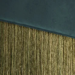 Panchina con frange blu, oro e verde
