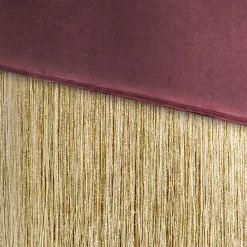 Panchina con frange bordeaux e oro