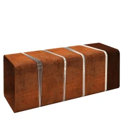 Panchina Cubica in acciaio corten