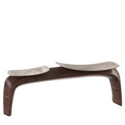 Panchina in legno e bronzo fuso marrone Bayou #2