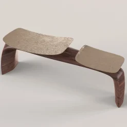 Panchina in legno e bronzo fuso marrone Bayou #2