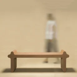 Panchina in pelle marrone Ossicle N. 1