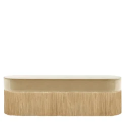 Panchina in velluto beige semplice