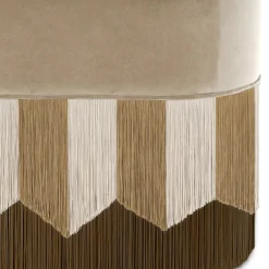 Panchina in velluto beige Plissé