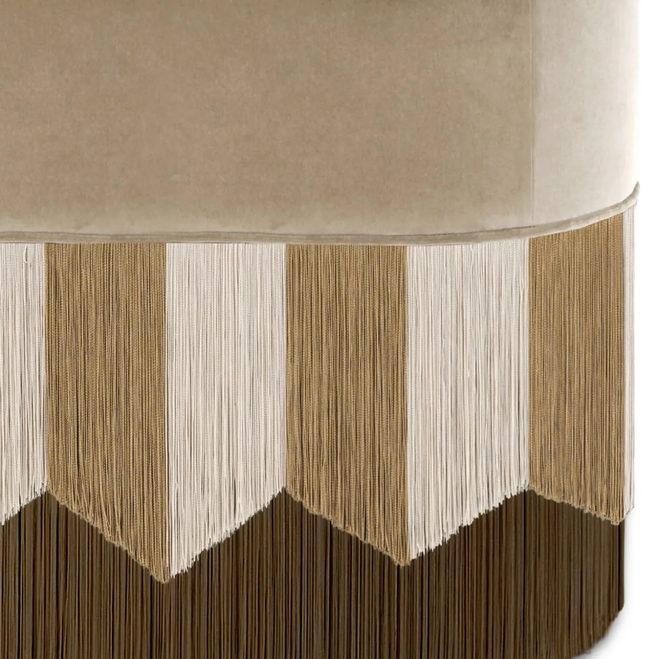 Panchina in velluto beige Plissé