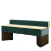 Panchina in velluto verde giallo Tria con frange