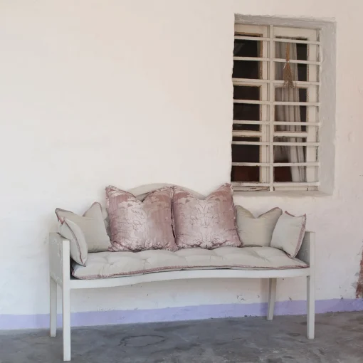 Panchina Lavaredo Settee Textural White and Tulips Decors