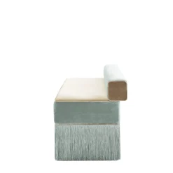 Panchina Tria in menta chiara e beige con frange