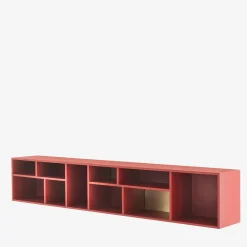 Pangea - Pensile grande in ottone e rosso marsala