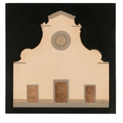Pannello nero quadrato della chiesa di Santo Spirito