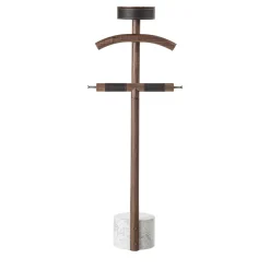 Patrick Servomuto in Legno di Noce con Base in Marmo Bianco